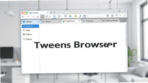 Tweens浏览器主界面预览图,展示简洁工具栏与多标签页排列,背景为现代简约风格,突出软件名称Tweens浏览器,画面主体居中,色调明亮,细节丰富
