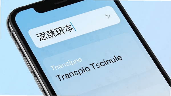 一张智能手机屏幕特写,屏幕显示全球语言互译的翻译界面,上方是中文输入框,下方是英文翻译结果,背景为浅蓝色渐变,突出翻译的便捷与清晰,整体风格简洁现代,适合应用商店宣传图