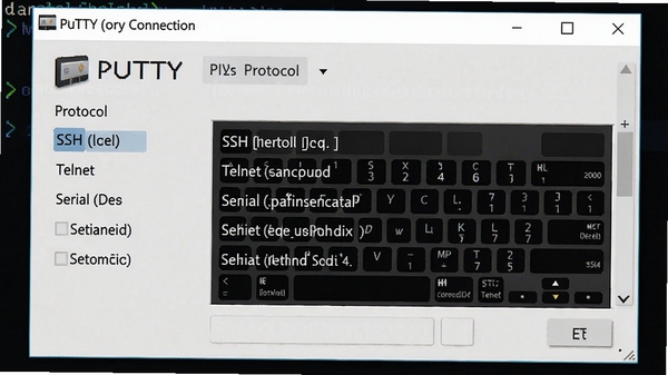 PuTTY连接协议选择截图，展示SSH、Telnet、Serial等不同协议选项，突出其多样化的连接能力