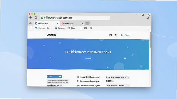 mkbrowser主界面预览图,展示简洁的浏览器窗口,包含地址栏、标签页和书签栏,背景为淡蓝色渐变,整体风格现代清爽,画面中央显示一个加载完成的网页,突出浏览器的快速与稳定