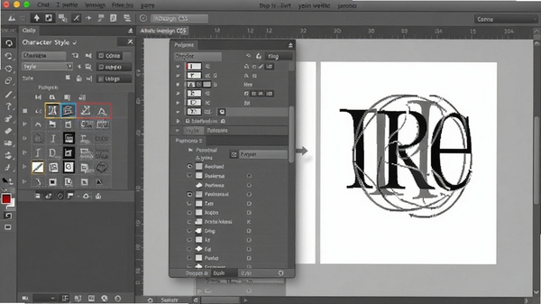 Adobe InDesign CS5 文本排版细节预览图,展示字符样式面板、段落样式面板和文字环绕效果,背景为浅灰色工作区,文字清晰,界面元素排列有序