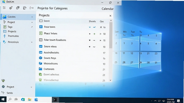 Doit.im for Windows 主界面预览图，展示其任务列表、项目分类和日历视图，整体风格简洁现代，浅色背景，左侧边栏，顶部工具栏，窗口在Windows桌面环境下的全貌