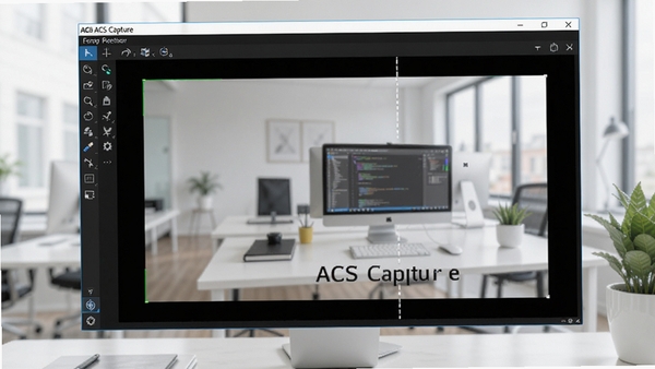ACS Capture软件主界面预览图,展示简洁的工具栏布局与高清屏幕捕获预览区域,背景为现代化办公桌面,画面清晰明亮