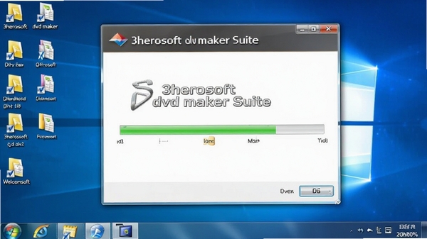 3herosoft dvd maker suite安装过程截图,显示安装进度条和软件欢迎界面,背景为纯净的Windows桌面,图标清晰,整体风格简洁明了