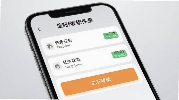 信蜂代发软件主界面预览图,手机屏幕显示简洁的任务列表与发送状态图标,背景为浅灰色渐变,突出软件名称与核心功能按钮,整体风格现代简约,高清渲染