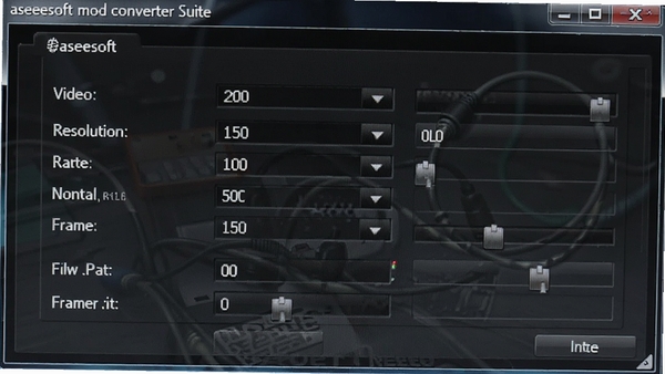 Aiseesoft mod converter suite参数设置界面特写，显示视频分辨率、比特率、帧率等高级选项的调整面板，界面布局规整，数值清晰可见