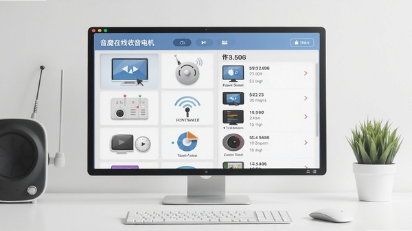 音魔在线收音机主界面全貌,展示软件整体布局与频道列表,画面干净明亮,图标清晰,背景为简约的桌面环境,整体风格现代且友好