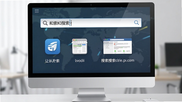 Pokki智能搜索功能演示图，在搜索框中输入关键词，下方显示匹配的本地应用和网页链接，界面简洁，搜索响应迅速
