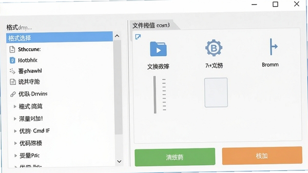 优码音频格式转换器主界面预览图，展示软件启动后的主窗口，左侧为格式选择列表，右侧为文件添加区域，整体风格简洁清晰，背景为浅灰色，突出软件名称与核心功能按钮