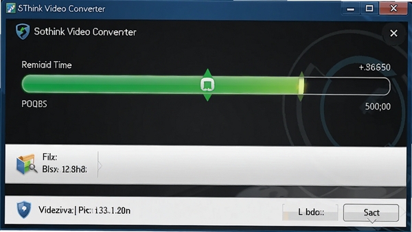 硕思视频转换器(Sothink Video Converter)正在执行视频转换任务的进度界面,显示进度条、剩余时间以及文件信息,背景为深色系,突出进度条的亮色显示,整体氛围专业高效
