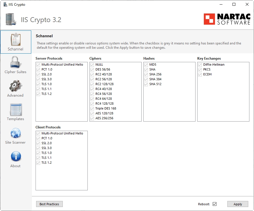 IIS Crypto(iis服务器安全管理工具) IIS Crypto(iis服务器安全管理工具)