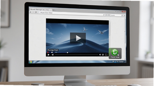 Microsoft Silverlight 功能全貌预览图,画面展示浏览器中流畅播放高清视频,插件运行状态图标清晰可见,背景为现代简约的桌面电脑屏幕,光线柔和,细节丰富