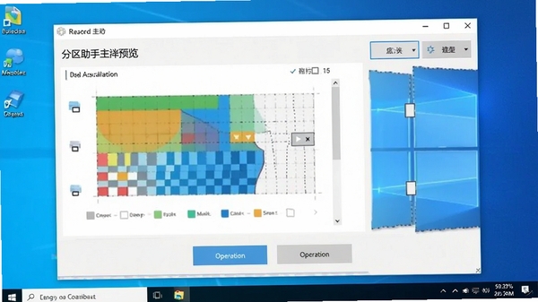 分区助手主界面预览图，展示软件整体布局与核心功能模块，背景为简洁的Windows桌面环境，界面清晰明亮，突出磁盘分区可视化图表与操作按钮