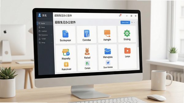超级兔子办公软件主界面预览图,展示其整洁的功能分类布局与核心功能图标,背景为浅色现代办公桌面环境