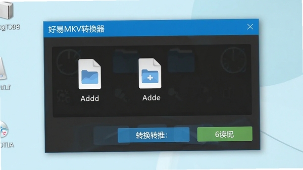 好易MKV格式转换器的主界面截图，展示简洁的窗口布局、文件添加区域和转换按钮，背景为干净的桌面环境，整体色调清新明快