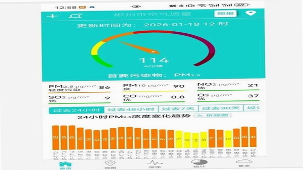 天气极准报 空气质量查询界面