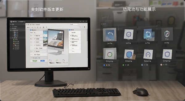 夹刻软件版本更新界面与功能展示图