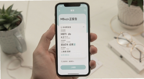 MBTI助手 离线使用场景 手机无网络状态 人格报告正常显示 简洁界面 淡雅配色 适合Boogu模型生成