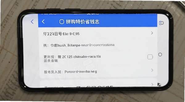拼购特价省钱 更新日志界面 手机屏幕展示版本号和更新条目 白色背景 蓝色标题 列表清晰