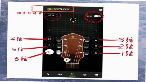TunerLite调音器 吉他调音界面
