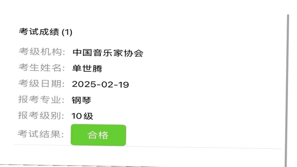 湖北音协考级成绩查询界面
