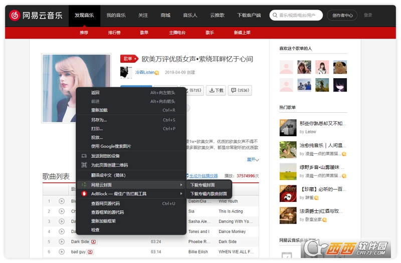 网易云音乐封面获取插件 网易云音乐封面获取插件