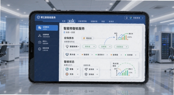 博立数智服务 安卓端主界面 设备管控面板 智能物联设备连接状态一览图