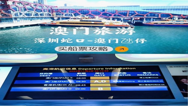 澳门海事码头航班信息查询界面