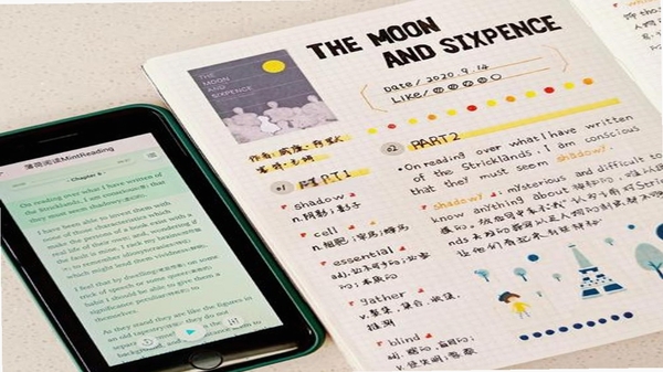 英语读书夜间模式阅读界面