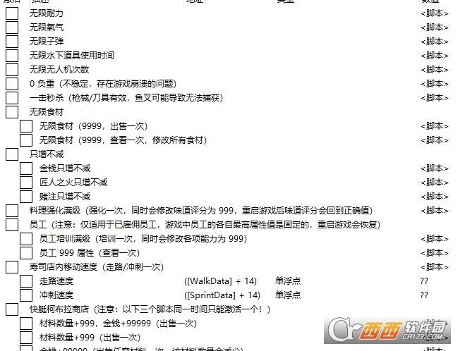 潜水员戴夫自用ce一击秒杀无限食材9999 潜水员戴夫自用ce一击秒杀无限食材9999