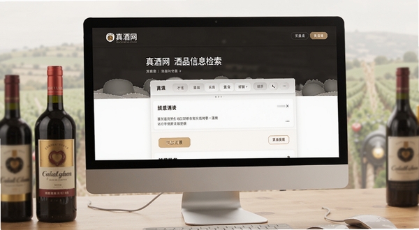 真酒网 酒品信息检索界面展示