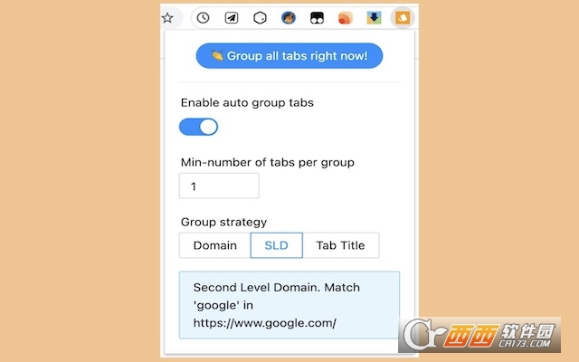 Auto group tabs浏览器标签自分组管理 Auto group tabs浏览器标签自分组管理