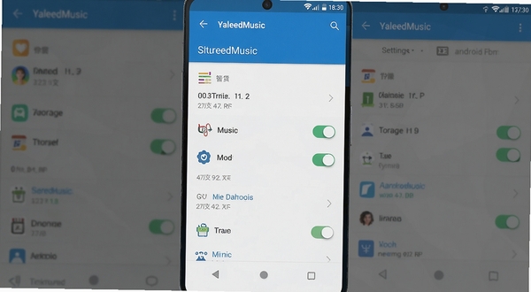 YaleedMusic 安卓手机安装权限设置示意图，手机屏幕显示应用权限管理页面，存储权限开关处于开启状态，背景为简洁的系统设置界面风格，画面清晰直观